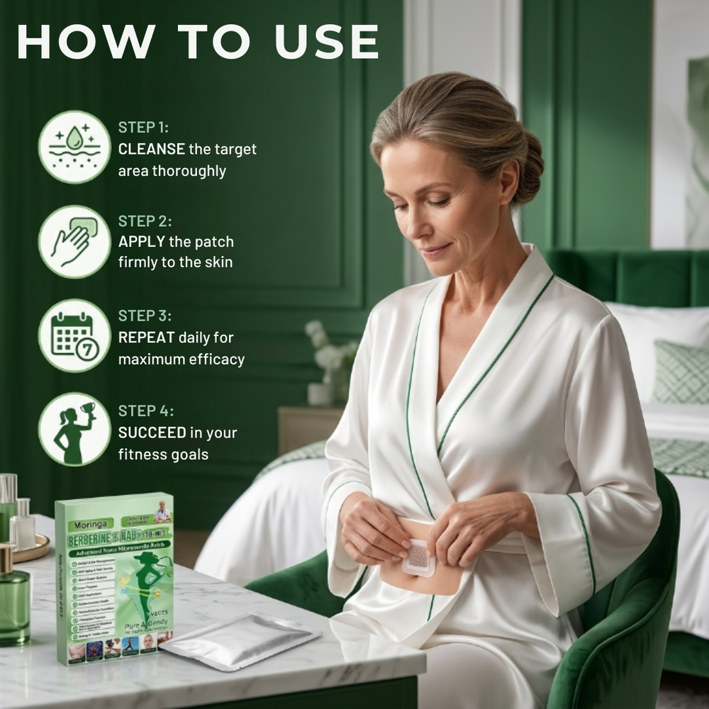 Patch avancé de microneedling nano 10-en-1 au moringa, à la berbérine et au NAD+ | Faites fondre la graisse abdominale tenace et restaurez la fermeté de votre peau en seulement 7 jours